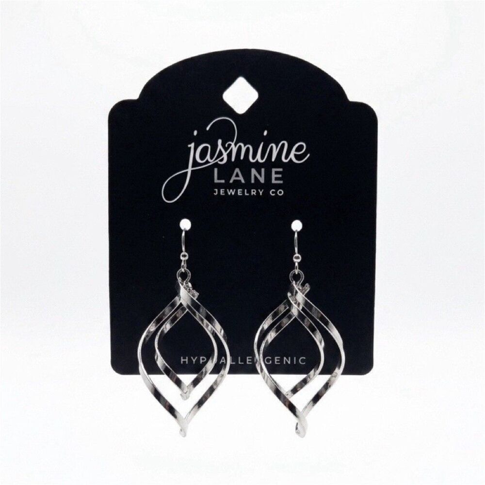 Jasmine Lane Hypoallergenic Silver Tone Teardrop Hook Dangle/Drop Earrings
